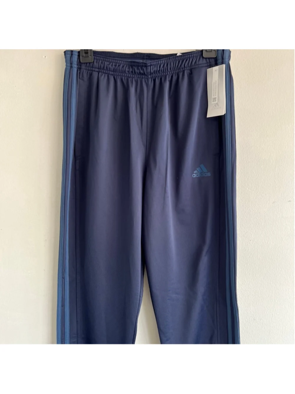 NWT Men's Adidas Navy Blue Tricot Zip Pants M